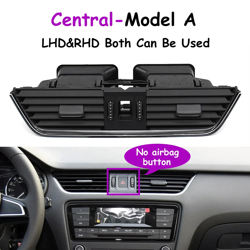 Octavia 2015-2021 Car Front Center Dashboard Air Conditioning AC Vent Grille Outlet Assembly For Skoda 5E0820951 5E0820951CZLL