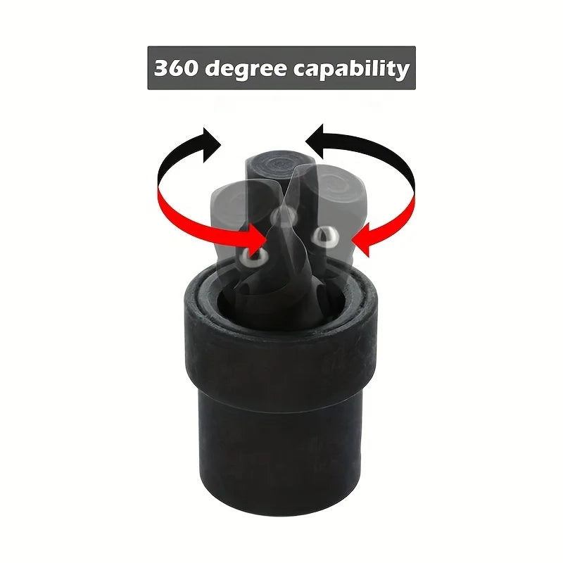 1/2 Inch Drive Universal Joint Socket Adapter, 360° Swivel Steel Ball Impact Socket for Electric Wrench Efficiency Enhancement,