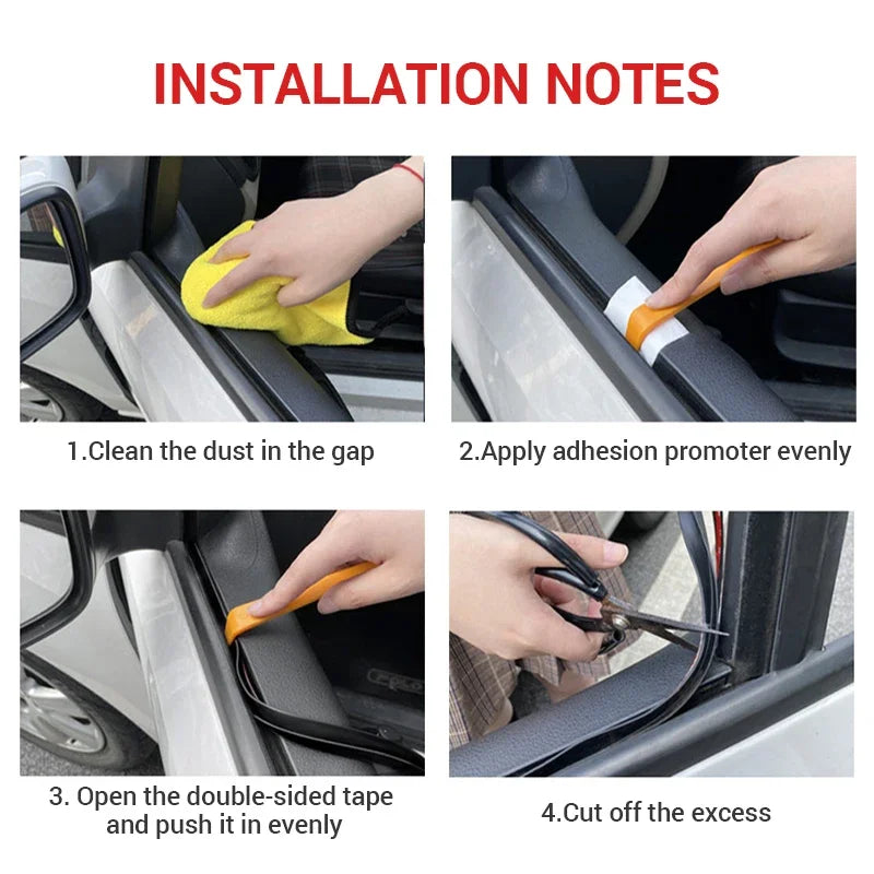 SEAMETAL Car Window Seal Strip V Shape Car Side Window Sealing Strip Rubber Seal Filler Noise Insulation Weatherstrip Sealant