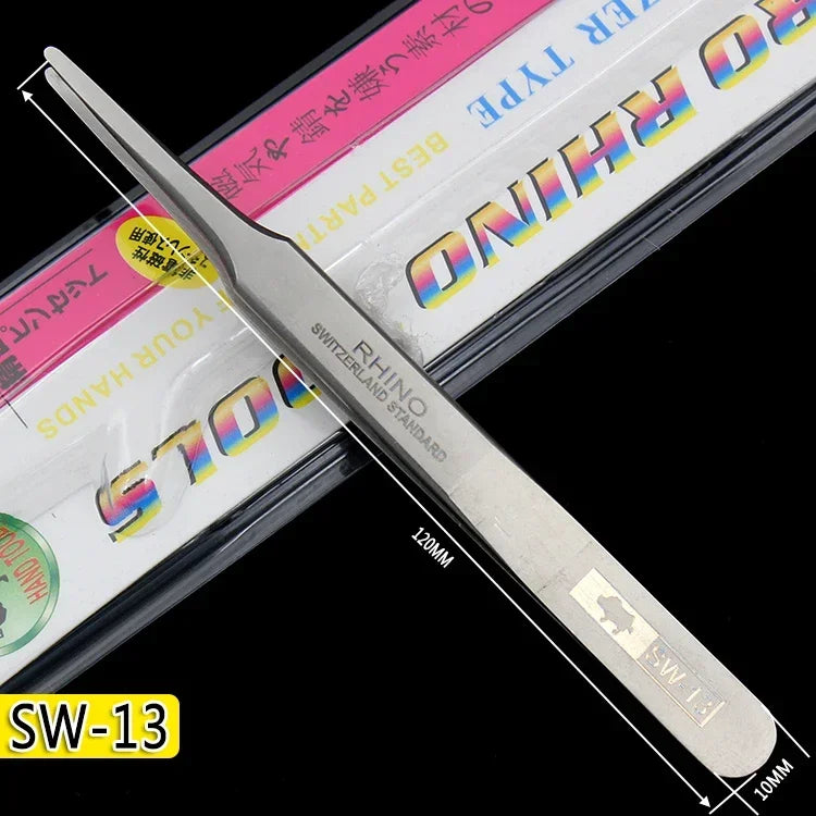 Durable RHINO RH Japanese Tweezers Sharp Hard High Precision for Small Objects Watch Phone Repair