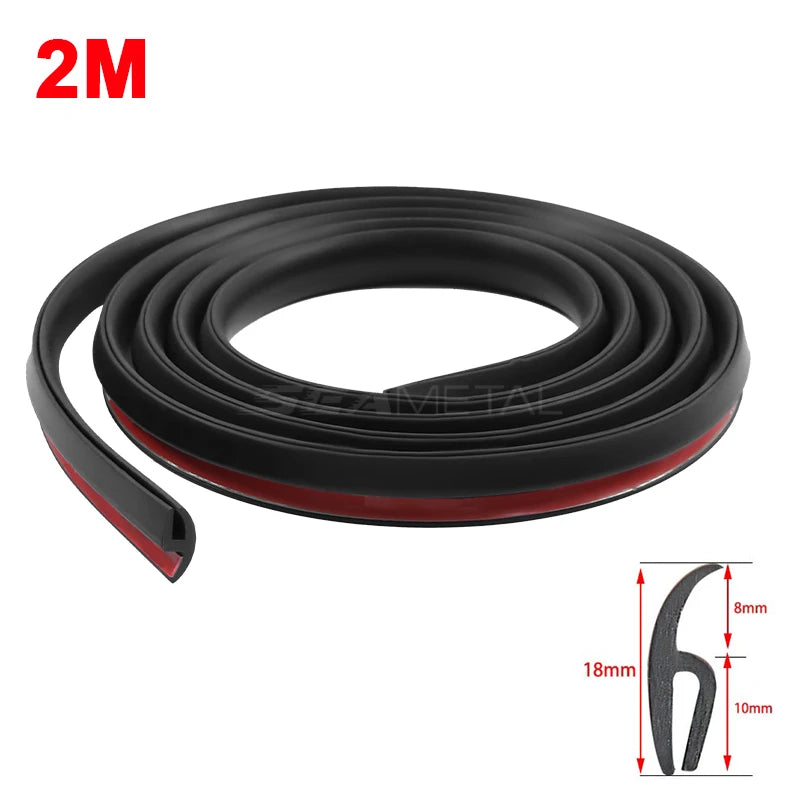 SEAMETAL 2m Car Windshield Panel Moulding Seal Strip Sticker Dustproof Rubber Sealing Strip for Auto Car Dashboard Windshield