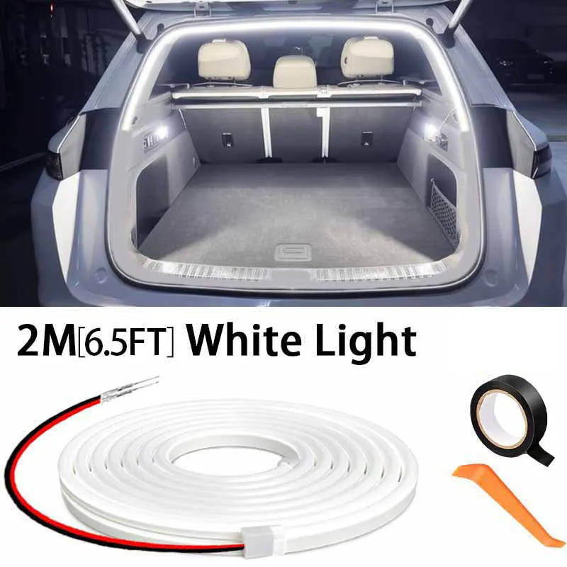 Car high brightness trunk lighting ambient light interior decoration LED wiring free automatic sensing tailgate light strip