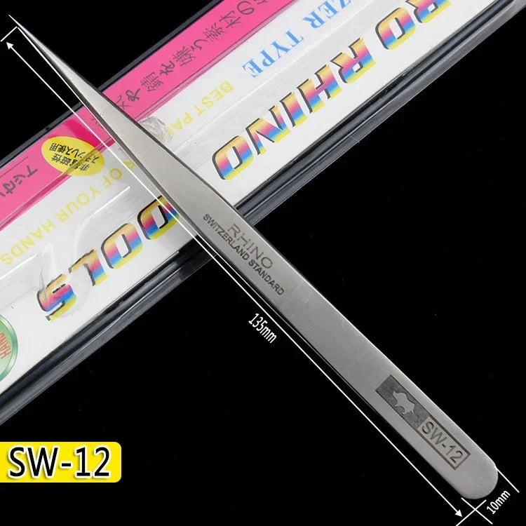 Durable RHINO RH Japanese Tweezers Sharp Hard High Precision for Small Objects Watch Phone Repair