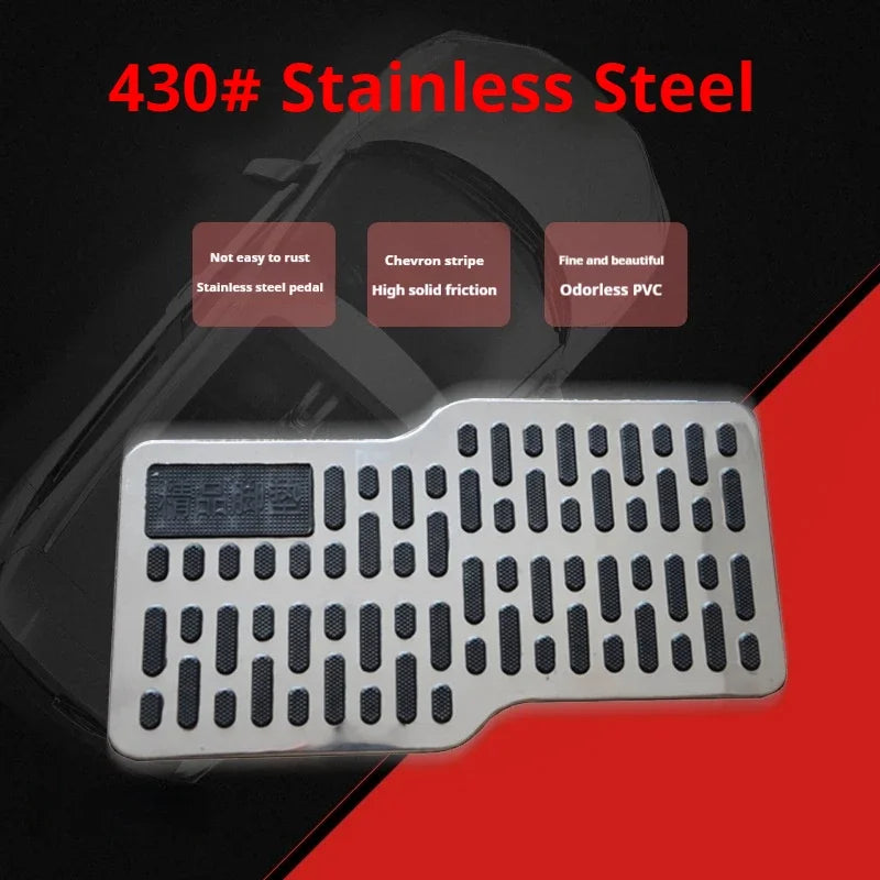 Auto Foot Rest Pedal Plate Floor Carpet Mats Non-slip Stainless Heel Pad For Truck Suv Black Beige Brown Car Accessories