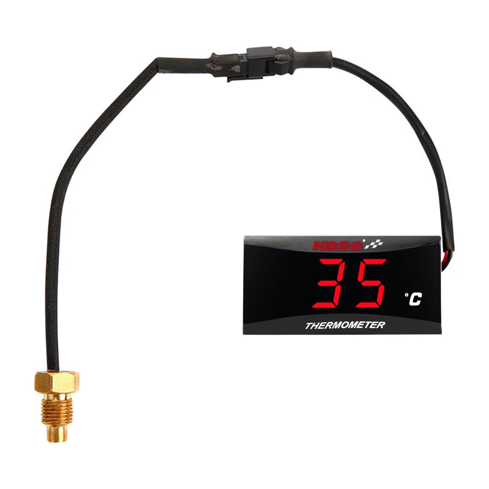 KOSO Oil Temperature Gauge Motorcycle Universal Oil Temperature Sensor LCD Digital Screen Mini Meter