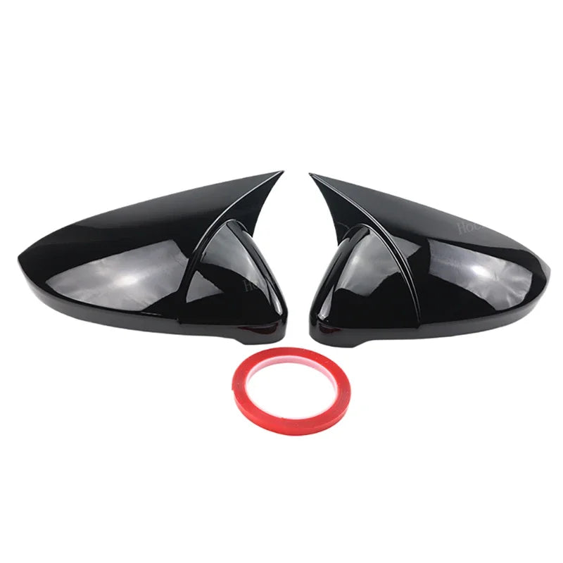 for Volkswagen VW Golf MK7 7.5 GTI 7 R Touran L 2013-2020 2x horn style add-on Rearview Mirror Cover Glossy Black