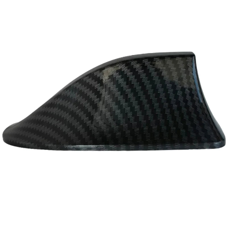 Universal Aerials Carbon Fiber Look Car Roof Top Mount Shark Fin Aerial Antenna Toppers Car Radio AM FM Antenna Signal Amplifier