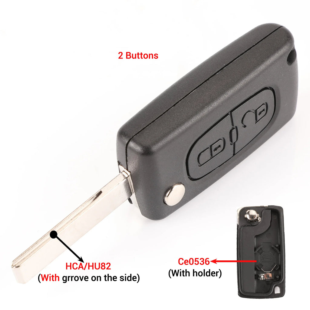 jingyuqin Car Key Case Shell For Peugeot 307 407 308 607 For Citroen C2 C3 C4 C5 C6 C8 XSARA PICA CE523 HU83 CE536 VA2