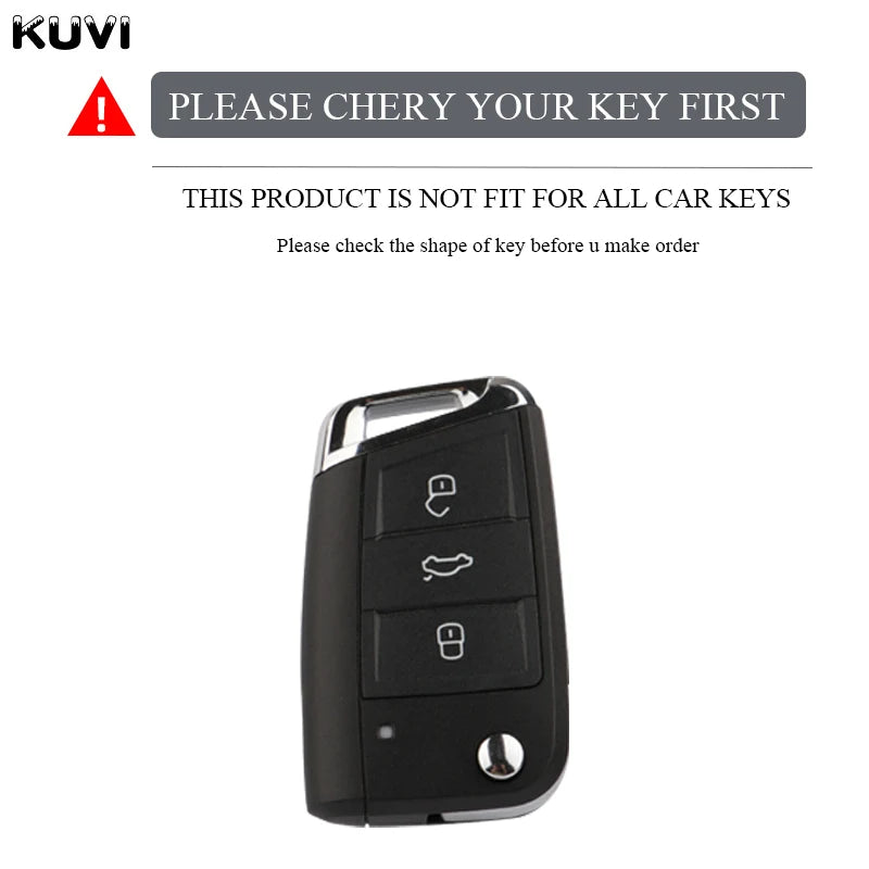 Kuvi TPU Car Flip Key Case Cover Shell Fob For VW Volkswagen Golf 7 MK7 Tiguan MK2 SEAT Ateca Leon FR 2 Ibiza Skoda Octavia A7
