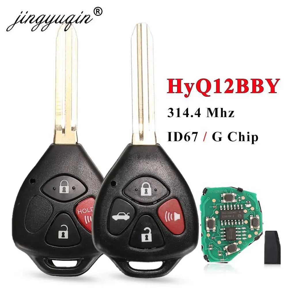 Clearance_jingyuqin HyQ12BBY 314.4 Mhz ID67 3/4 Buttons Car Remote Key for Toyota Camry Avalon Corolla Matrix RAV4 Yaris Venza t