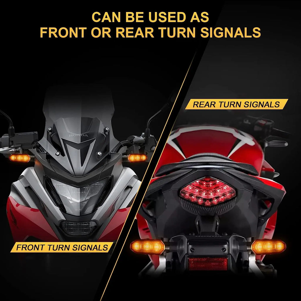 8mm Mini Motorcycle LED Turn Signal Lights Amber Flashing Light Blinker Turn Signal Lamp 12V Moto Indicator Lamp Accessories