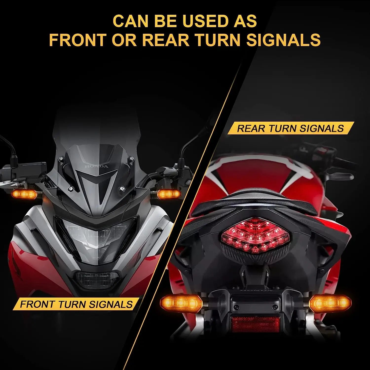 8mm Mini Motorcycle LED Turn Signal Lights Amber Flashing Light Blinker Turn Signal Lamp 12V Moto Indicator Lamp Accessories