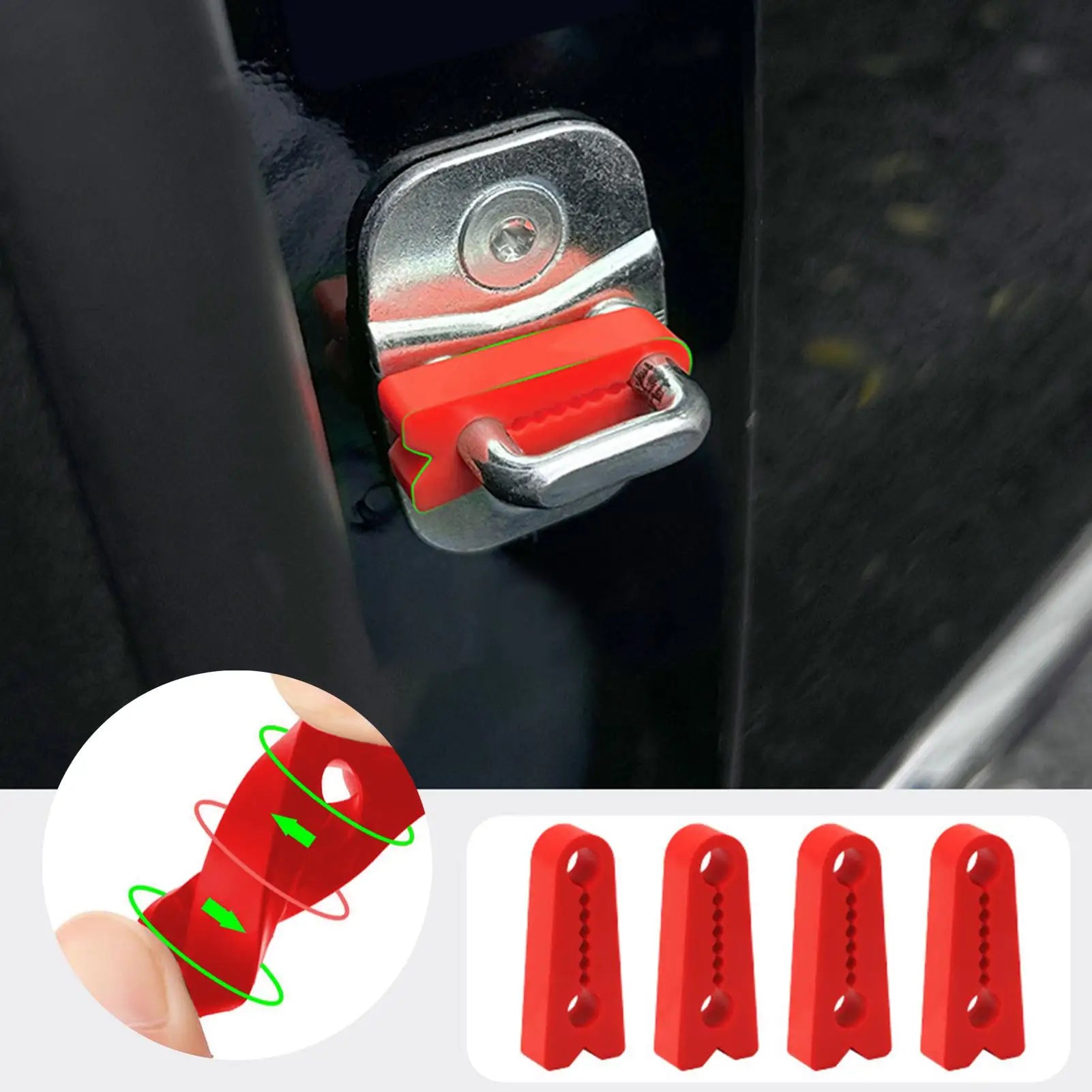 4pcs Car Door Shock Absorber Silicone Latch Cover For Noise Reduction, Commuting Short Trips & Urban Riding car accessories