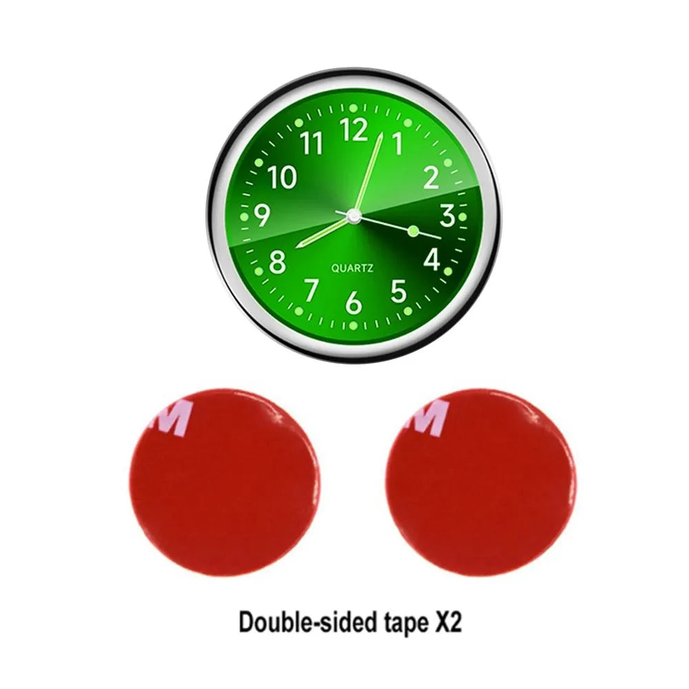 Mini Luminous Car Clock Automobiles Internal Stick-On Watch Mechanics Quartz Clocks Auto Ornament 40/43mm Mini Digital Clock