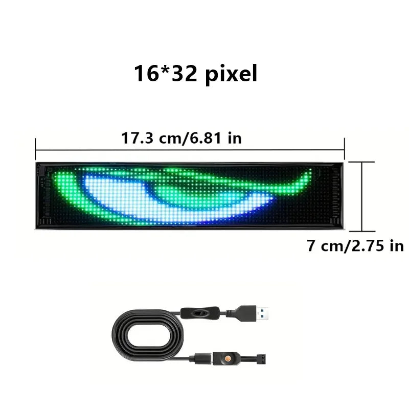 Car Flexible LED Display Soft Screen Devil Eyes Light Programmable Matrix Pixel Panel DIY Pattern Text Animation Display for Car