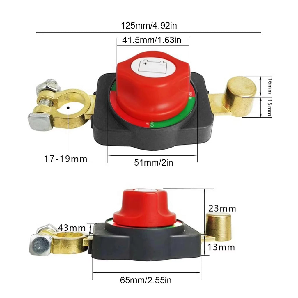 Universal Car Battery Disconnect Switch Manual Circuit Breaker Anti-Power Off Leakage Protector Universal Auto Parts 12V-24V