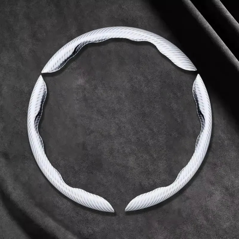 Car Universal 38cm Carbon Fiber Car Steering Wheel Cover Non-slip Card Cover Auto Steering Wheel Handle Booster Protective Cover