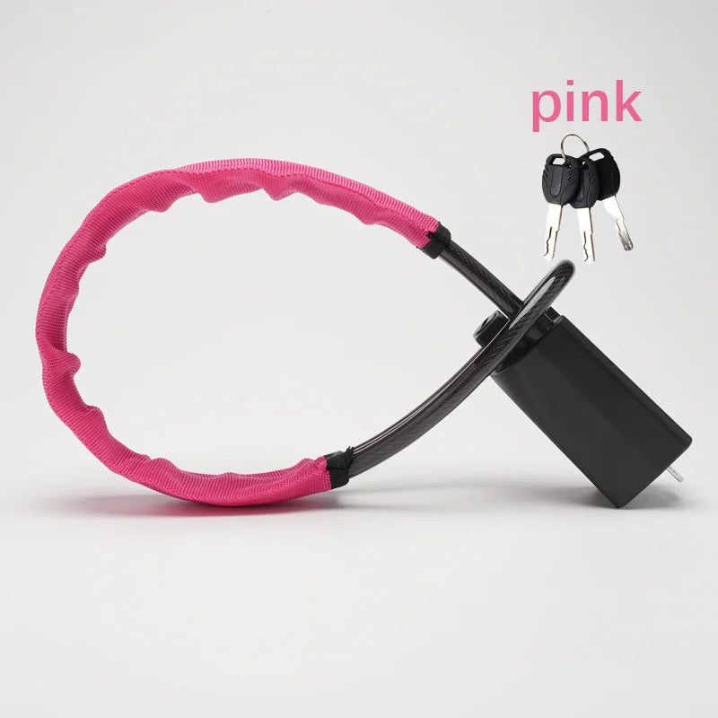 Universal anti-theft device for car steering wheel lock, safety belt buckle lock, steel cable lock, steel wire rope lock, car mo