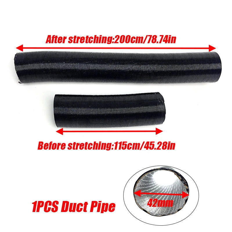 25/42/60/75/90mm Diameter 60-200cm Lenght  Air Diesel Parking Heater Duct Pipe Tube Hose For Webasto Eberspacher Car Camper