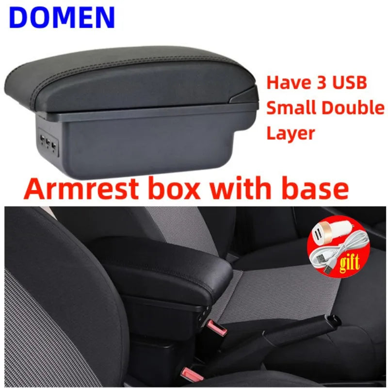Car Armrest Box for Renault Clio 4 Captur Clio 3 III IV with Cup Holder Storage USB Ashtray Accessory