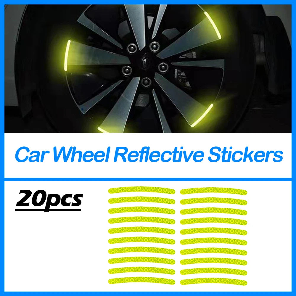 Car-Wheel Reflective-Stickers 20PCS Night Fluorescent Tire Warning-Stickers Paste Creative Personality Decorative Car Stickers