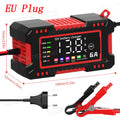 12V 6A Car Motorcycles Smart Battery Charger For Lifepo4 Lead Acid AGM GEL PB 14.6V 6A Battery Repair Digital Display EU Charger