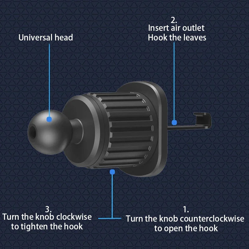 Car Phone Holder Bracket Auto Interior Air Outlet Stand Cellphone Support Base Fixing Clip - Vehicle Accessory