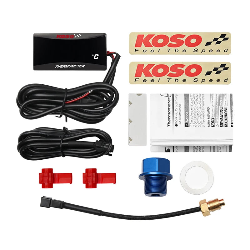 KOSO Oil Temperature Gauge Motorcycle Universal Oil Temperature Sensor LCD Digital Screen Mini Meter