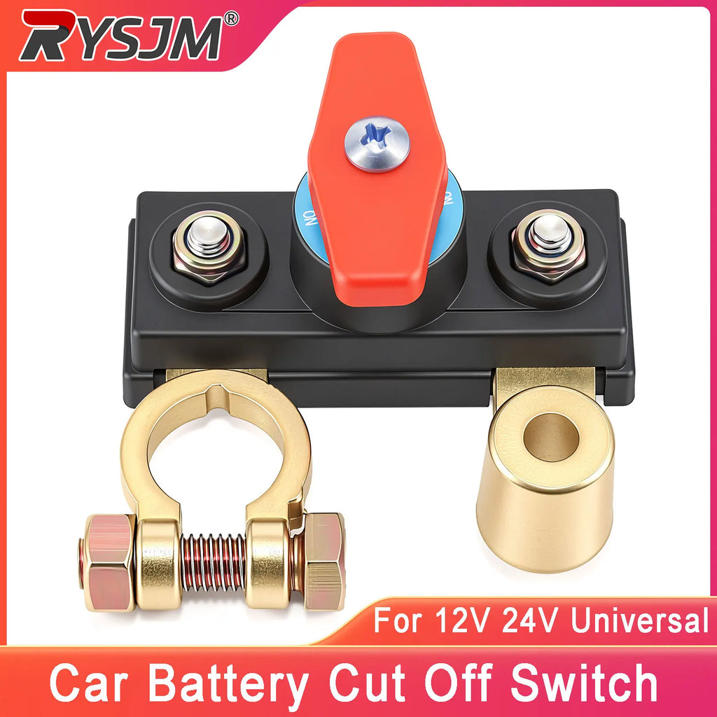 Car Battery Cut Off Switch Disconnect Can Rotate Disconnect Switch Anti-Power Off Leakage Circuit Breaker For 12V 24V Car