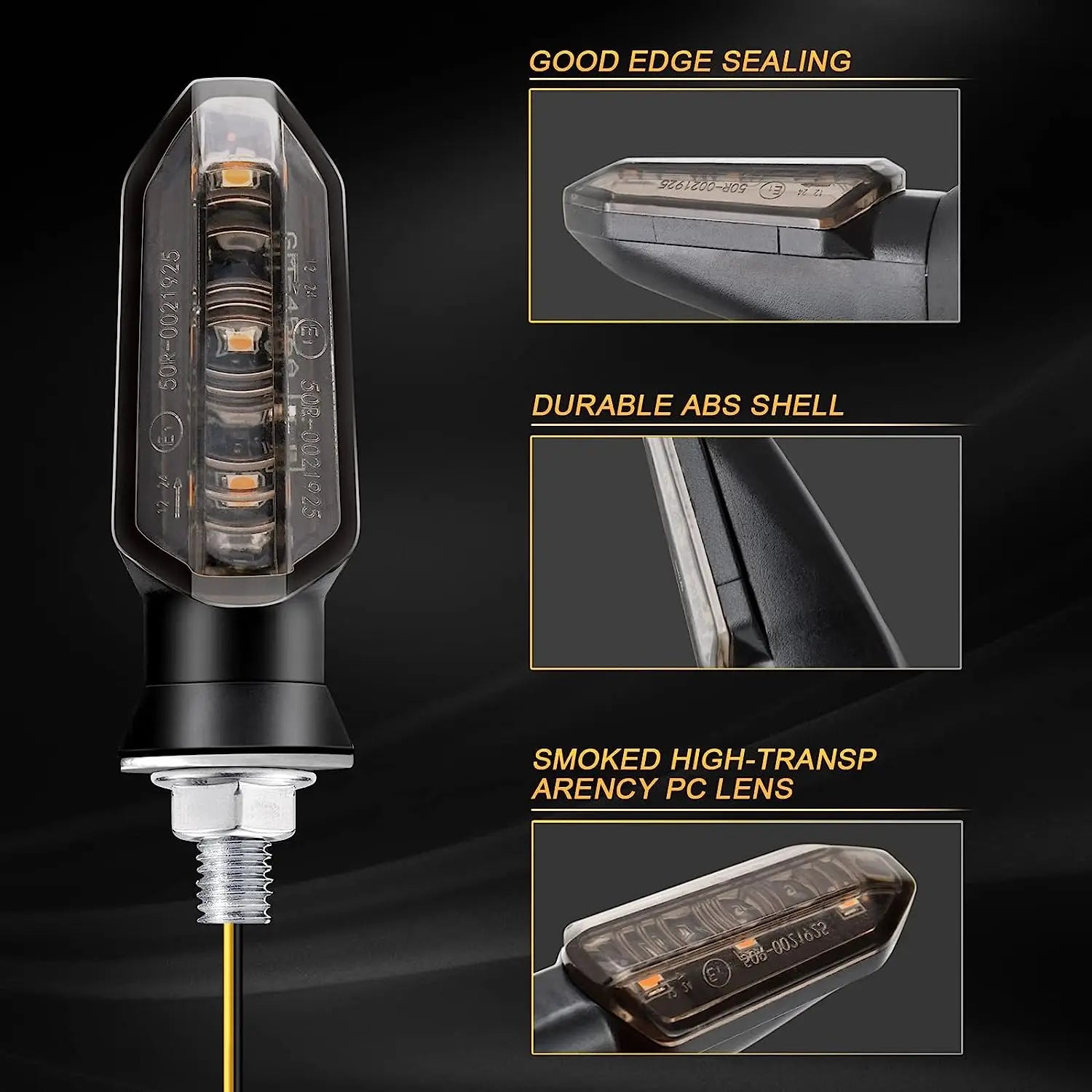 8mm Mini Motorcycle LED Turn Signal Lights Amber Flashing Light Blinker Turn Signal Lamp 12V Moto Indicator Lamp Accessories