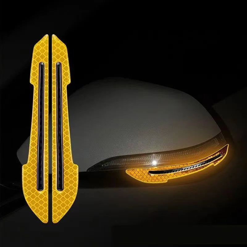 Car Reflective Stickers Door Edge Anti-collision Strips Fenders Glue Reflective Rearview Mirror Warning Stickers Body Scratches