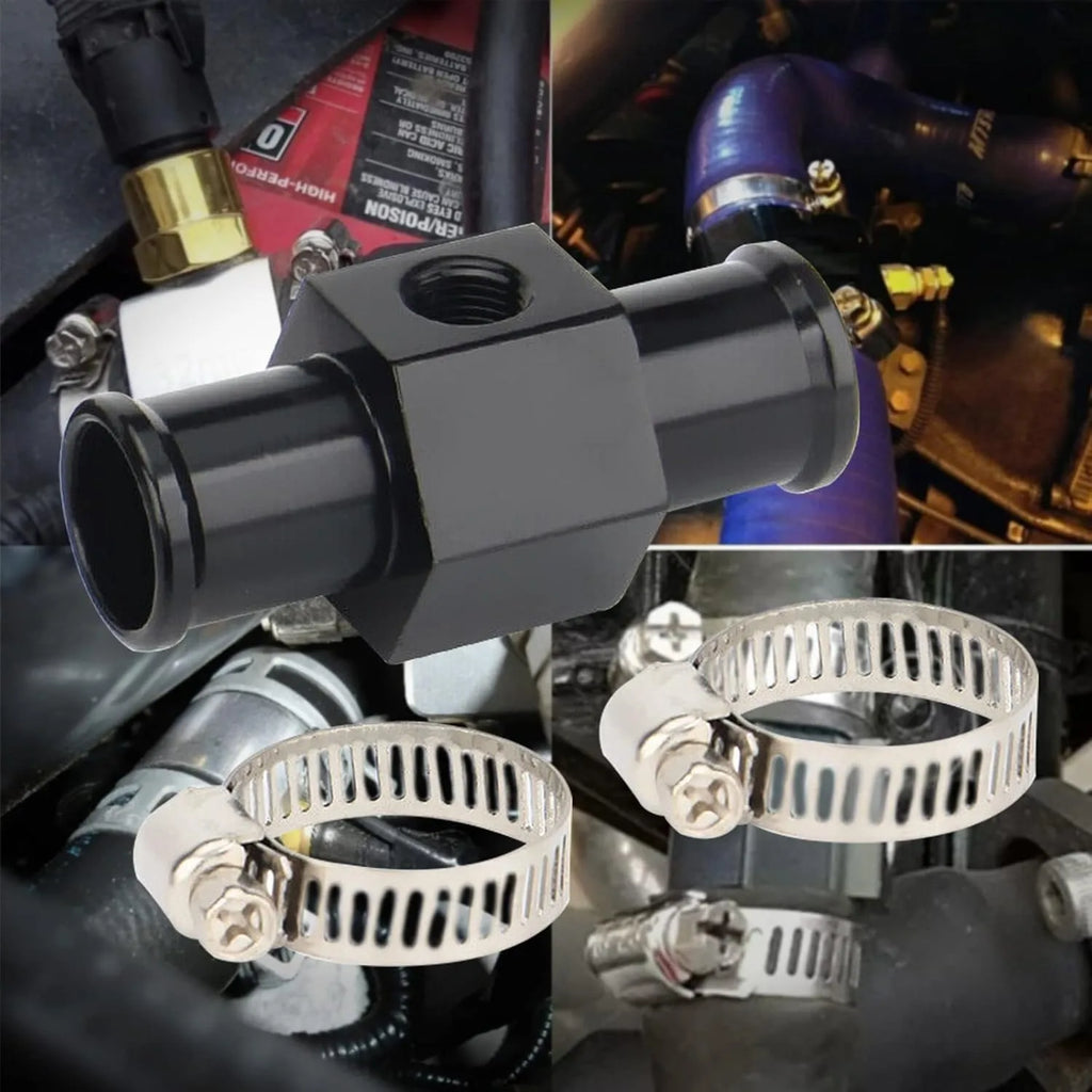Black Water Temp Gauge Radiator Temperature Water Temp Joint Pipe Sensor 18MM 20MM 22MM 24MM Hose Adapter