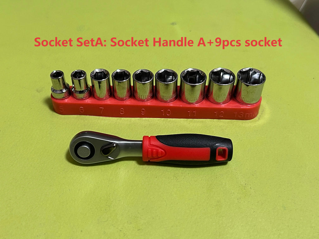 Mini treble 1/4 Ratchet Wrench Double Ended Quick Socket Ratchet Wrench Screwdriver Hex Torque Wrenches Set Spanner