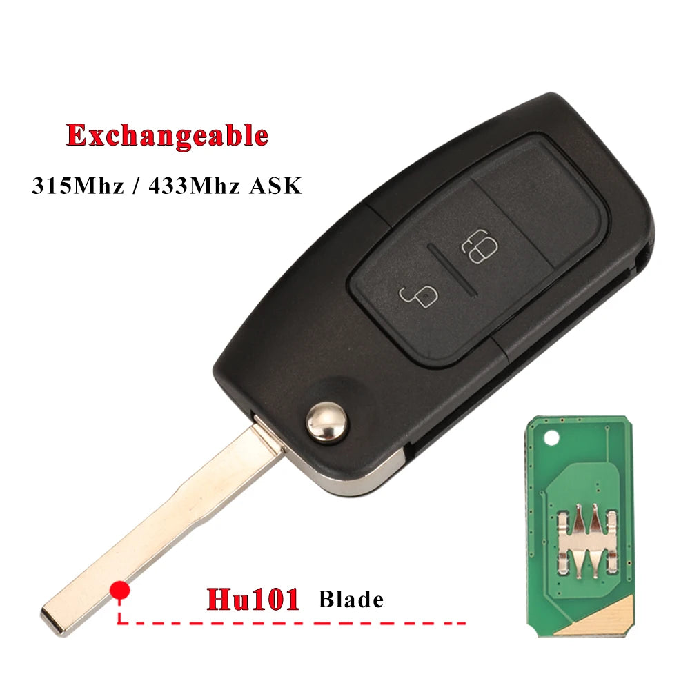 jingyuqin ASK 315/433MHz 2/3 Button Keyless Entry Remote Key Fob For Ford Focus Mondeo C Max S Max Galaxy Fiesta