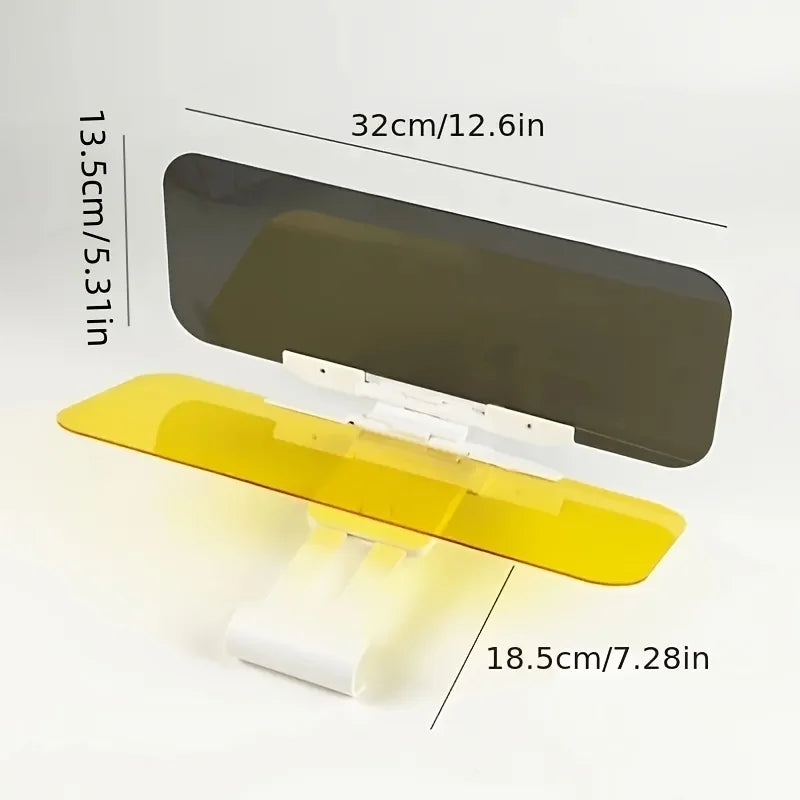Dual Purpose Car Sun Visor - Day & Night Anti Glare Visor Extender with Night Driving Shield & UV Protection for SUVs, Trucks
