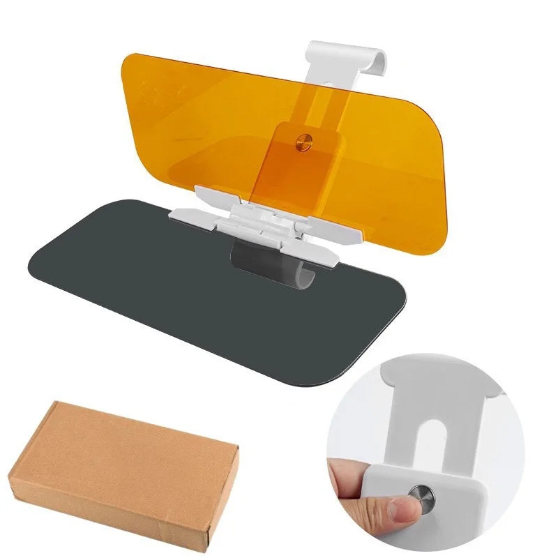 Dual Purpose Car Sun Visor - Day & Night Anti Glare Visor Extender with Night Driving Shield & UV Protection for SUVs, Trucks