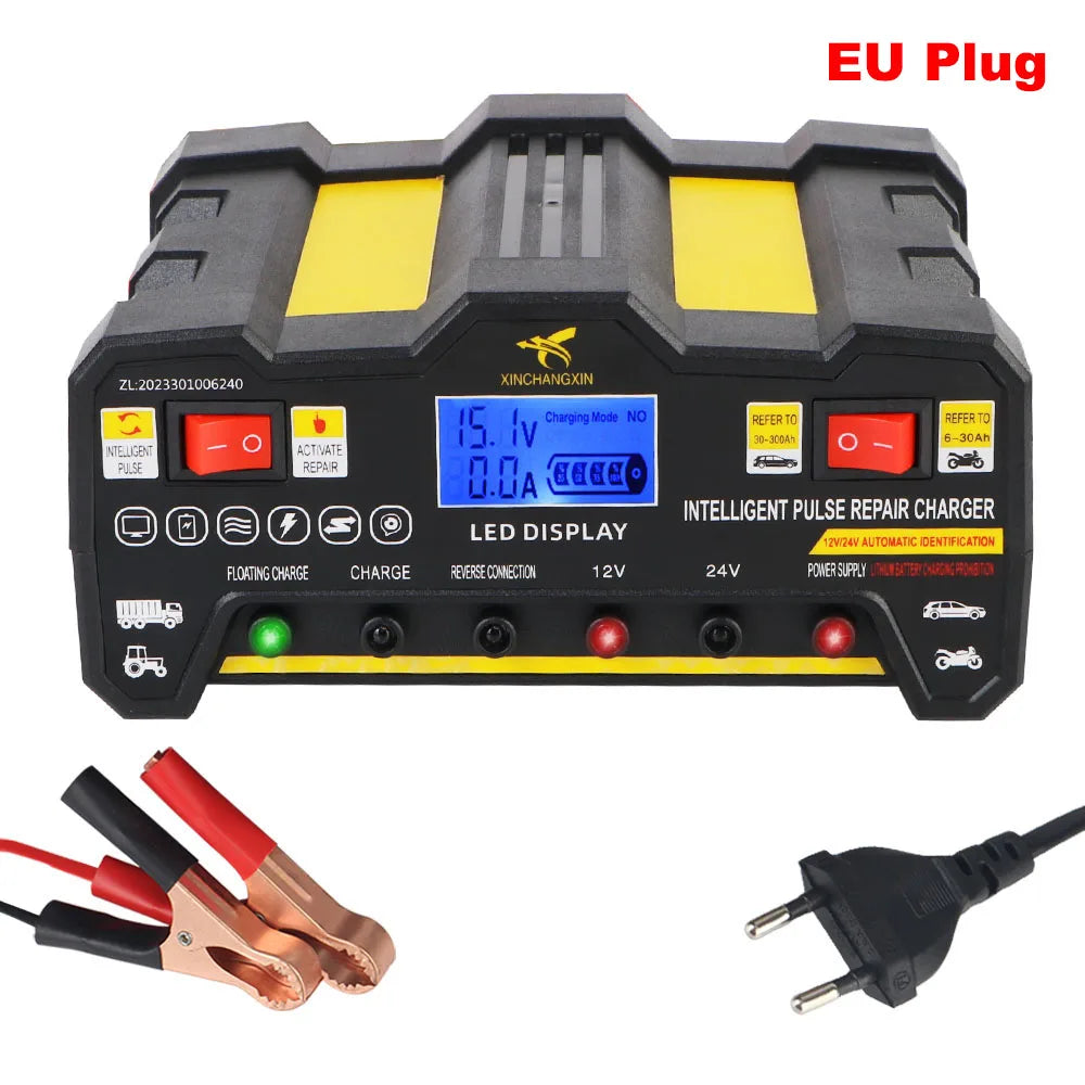 24V/12V 220W Car Battery Chargers Truck Battery Maintance Intelligent Pulse Repair For Lead Acid Battery Storage Cell Chargers