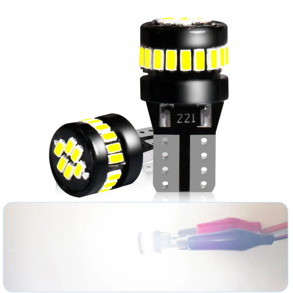 Canbus T10 W5W LED Small Bulbs with Ultra Powerful Bright 3014 24Chipsets 360Degree Lightings for Car Turn Signals