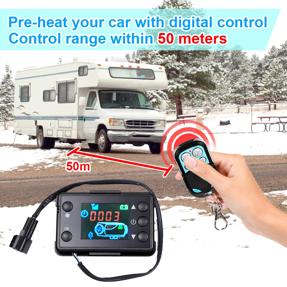 12/24V Diesels Air Heater LCD Monitor Switch+Control Board Motherboard+Remote Controller Similar Eberspacher Webasto 2KW 5KW 8KW