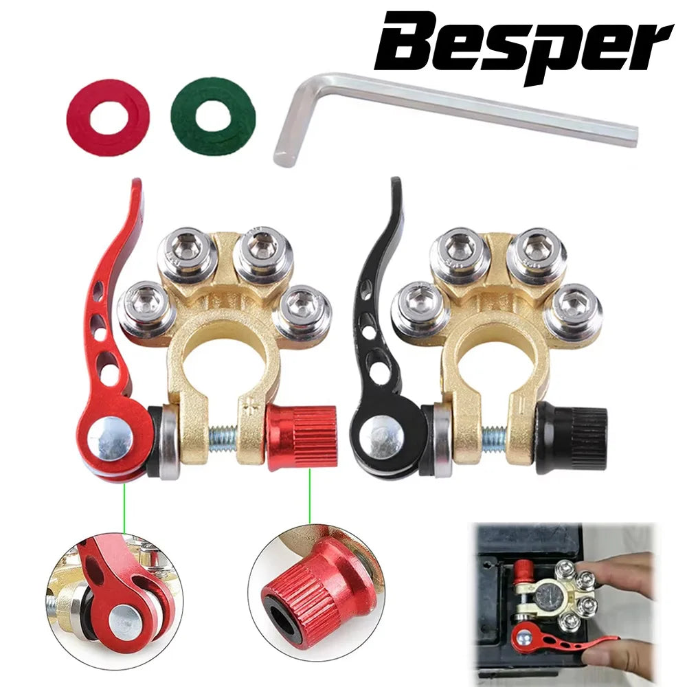 Car Cable Connector Battery Bornes Main Cable Post Clamp Terminal 12V 6V 24V UTV Tractor Truck Battery Terminal
