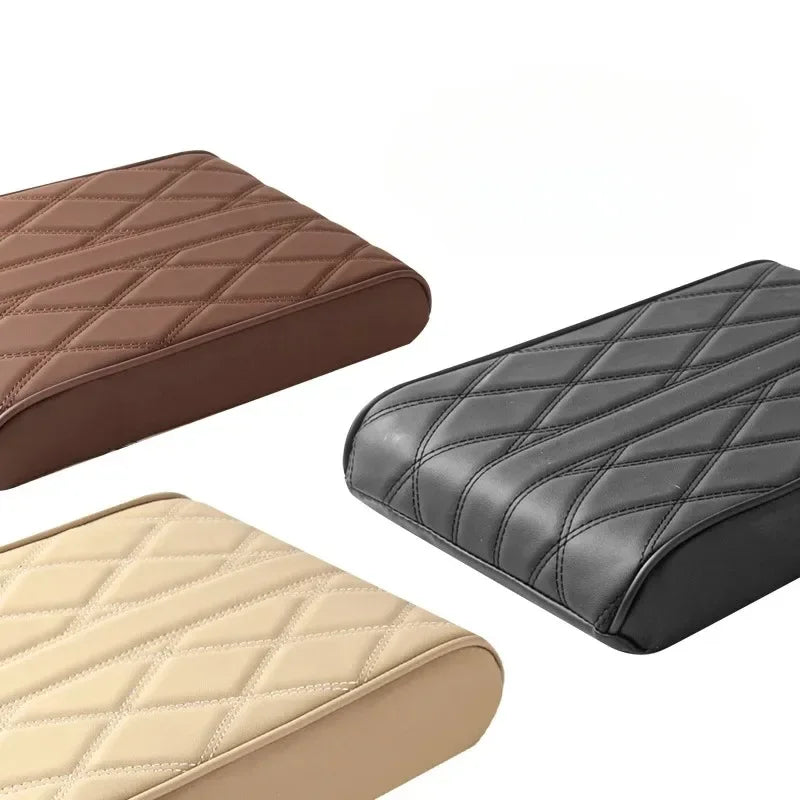 Wave Embroider PU Leather Car Armrest Mat Center Console Arm Rest Protection Cushion Auto Armrests Storage Box Cover Pad