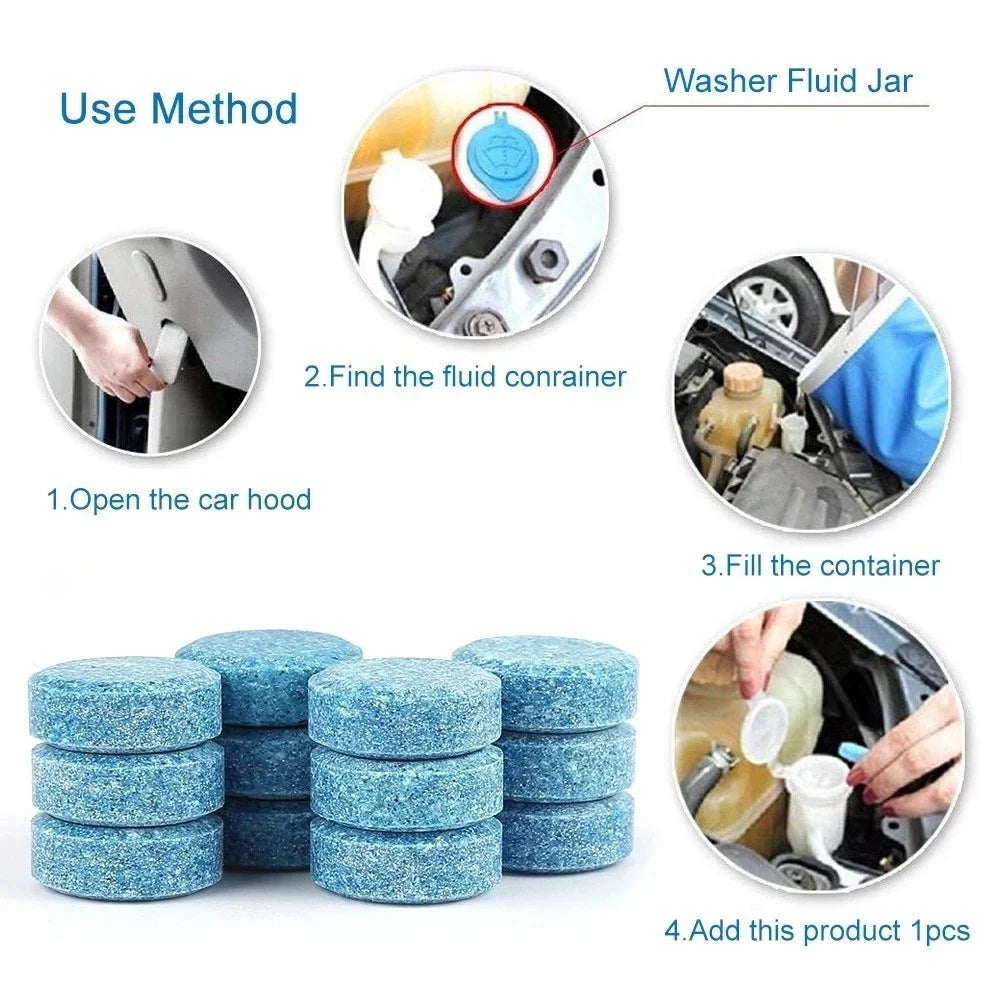 Car Solid Cleaner Windscreen Wiper Effervescent Tablets Auto Window Cleaning Automobile Glass Water Wiper Washing Tablets