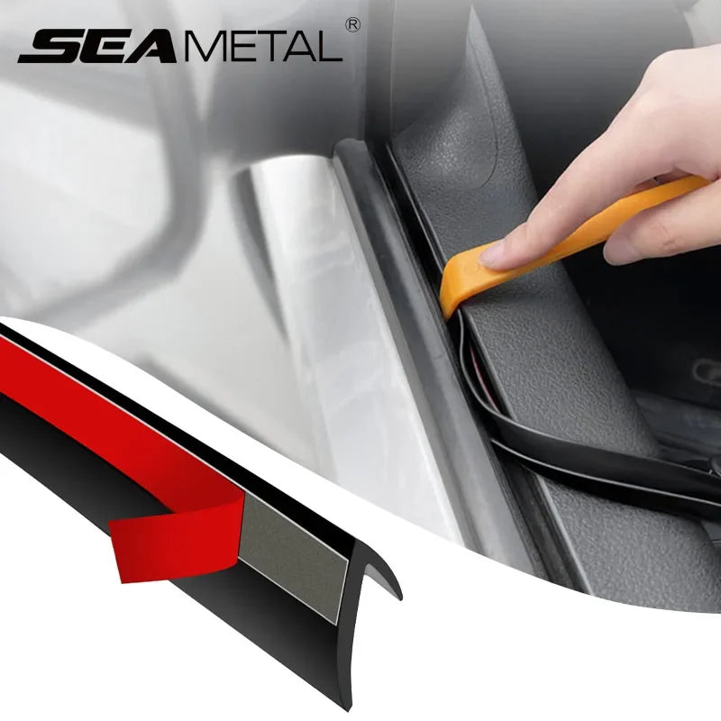 SEAMETAL Car Window Seal Strip V Shape Car Side Window Sealing Strip Rubber Seal Filler Noise Insulation Weatherstrip Sealant