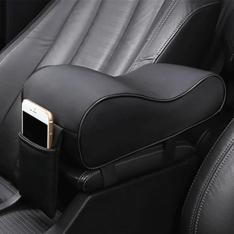 Car Armrest Pad Leather Auto Central Console Protection Cushion Thicken Memory Foam Auto Armrests Storage Box with Pocket