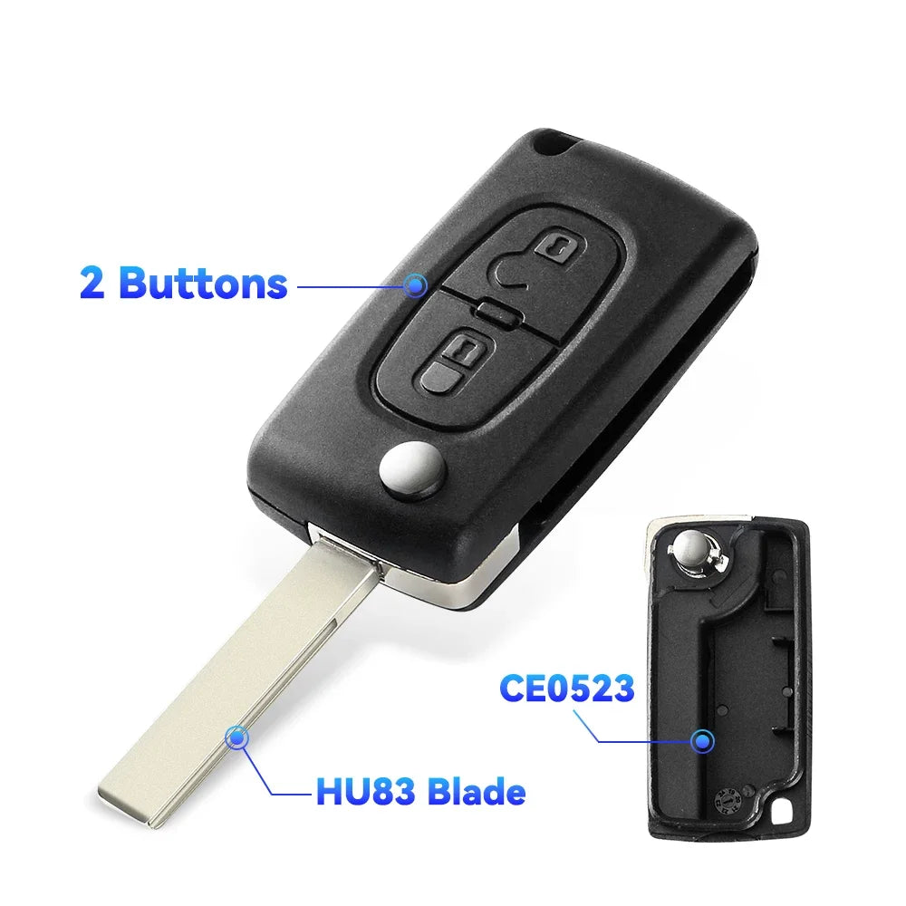 KEYYOU For Peugeot 207 307 308 407 607 807 For Citroen C2 C3 C4 C5 C6 2/3 Buttons Remote Key Shell Case VA2/HU83 CE0523 CE0536