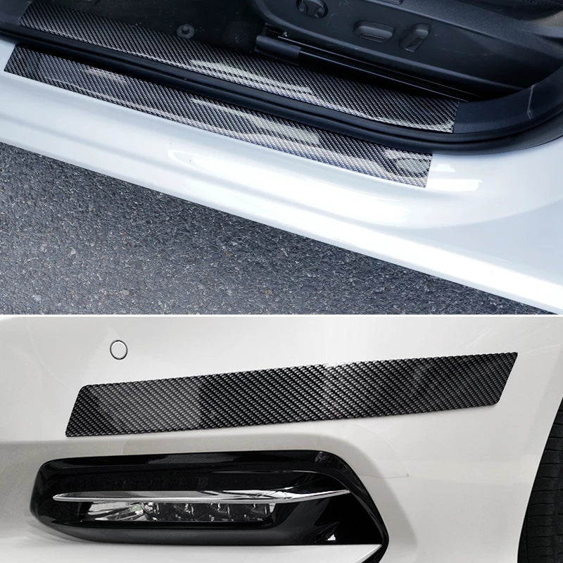 SEAMETAL Car Stickers Anti Scratch Door Sill Protector Strip Carbon Fiber Car Threshold Protection Bumper Film Car Accessories