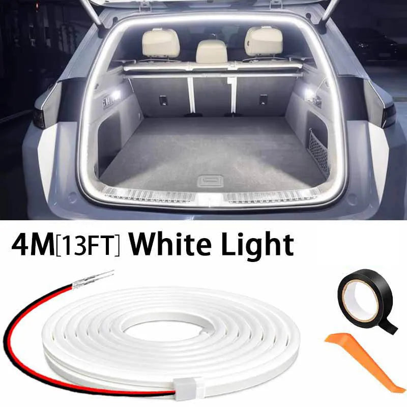 Car high brightness trunk lighting ambient light interior decoration LED wiring free automatic sensing tailgate light strip
