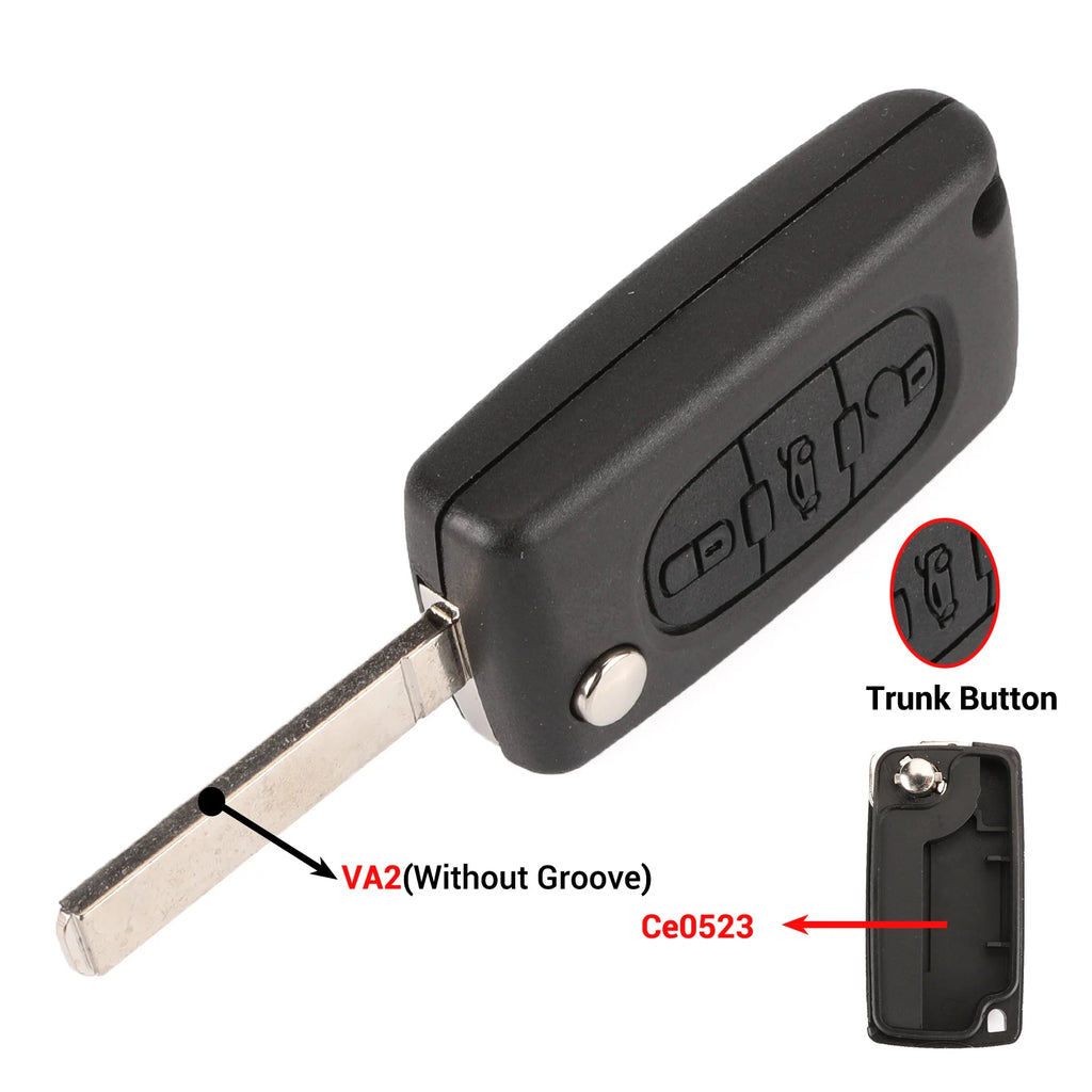 jingyuqin Car Key Case Shell For Peugeot 307 407 308 607 For Citroen C2 C3 C4 C5 C6 C8 XSARA PICA CE523 HU83 CE536 VA2