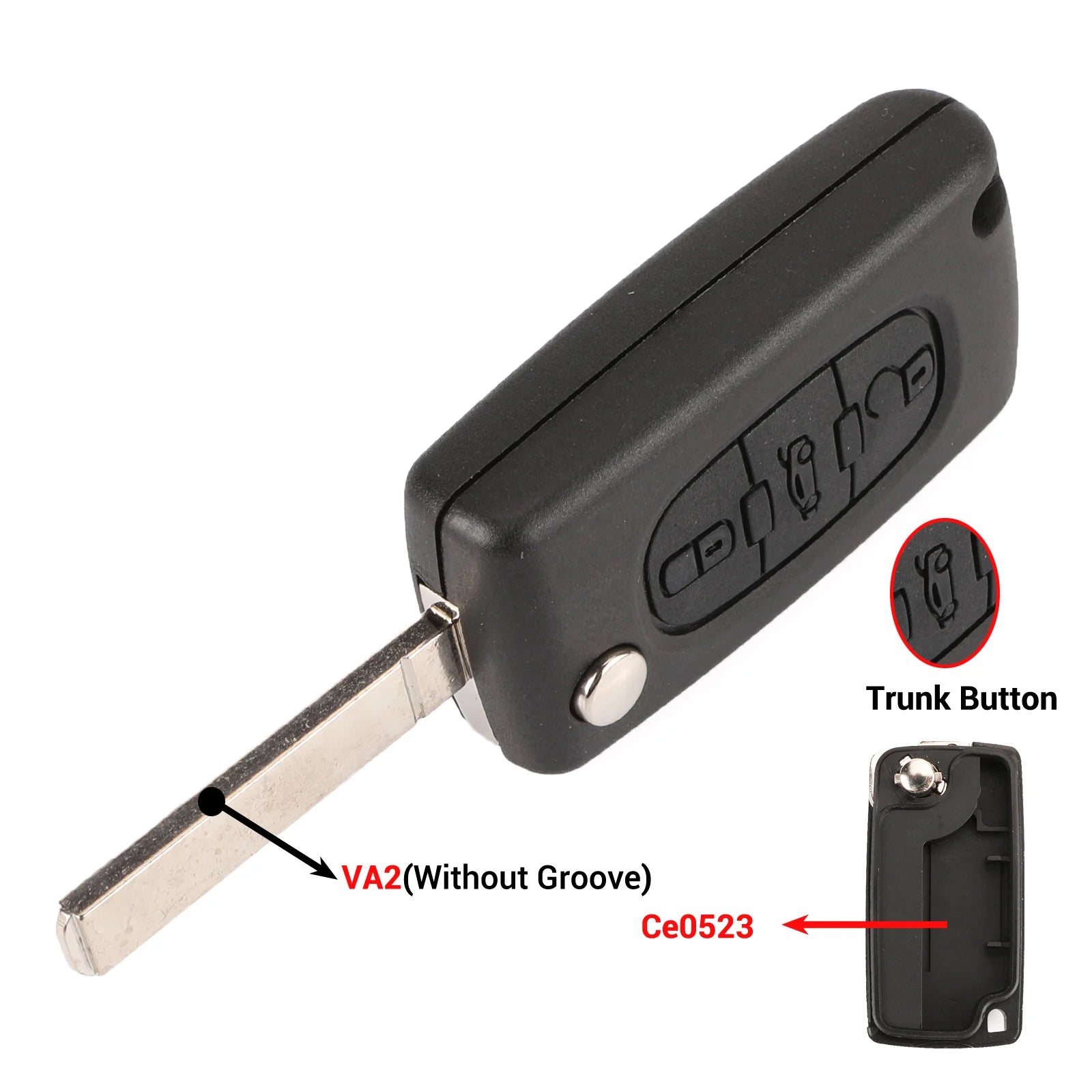 jingyuqin Car Key Case Shell For Peugeot 307 407 308 607 For Citroen C2 C3 C4 C5 C6 C8 XSARA PICA CE523 HU83 CE536 VA2