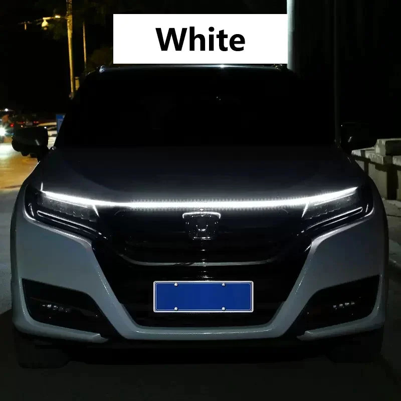 1.2M/1.5M/1.8M Car DRL Led Lights Strip For Hood Flexible Car Engine Cover Decoration Headlight Universal Daytime Running Lights